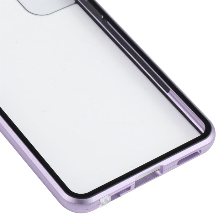 For Samsung Galaxy S21 FE 5G HD Magnetic Metal Tempered Glass Phone Case