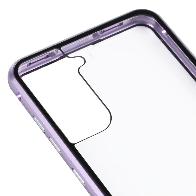 For Samsung Galaxy S21 FE 5G HD Magnetic Metal Tempered Glass Phone Case