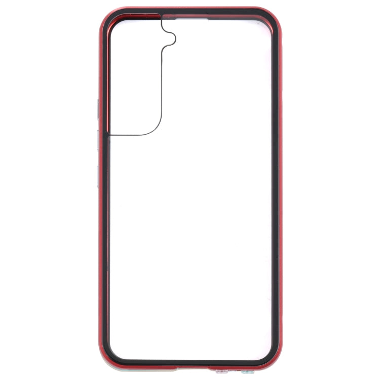 For Samsung Galaxy S21 FE 5G HD Magnetic Metal Tempered Glass Phone Case