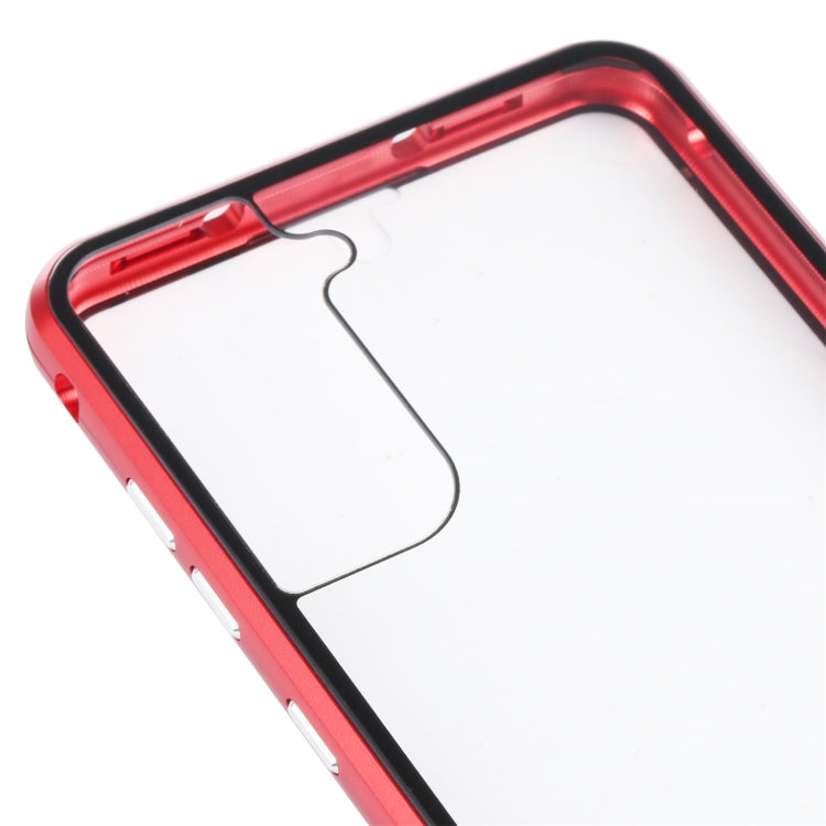 For Samsung Galaxy S21 FE 5G HD Magnetic Metal Tempered Glass Phone Case