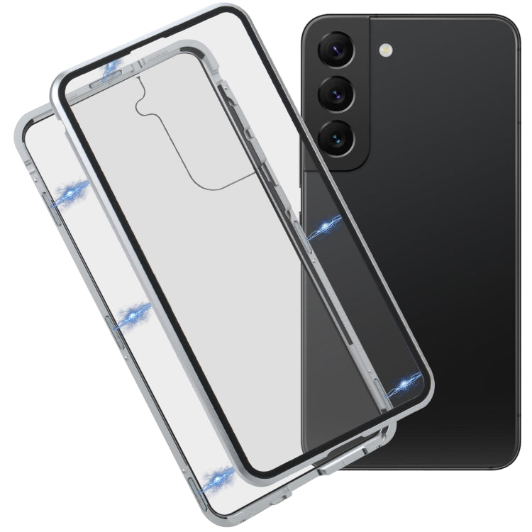 For Samsung Galaxy S21 FE 5G HD Magnetic Metal Tempered Glass Phone Case