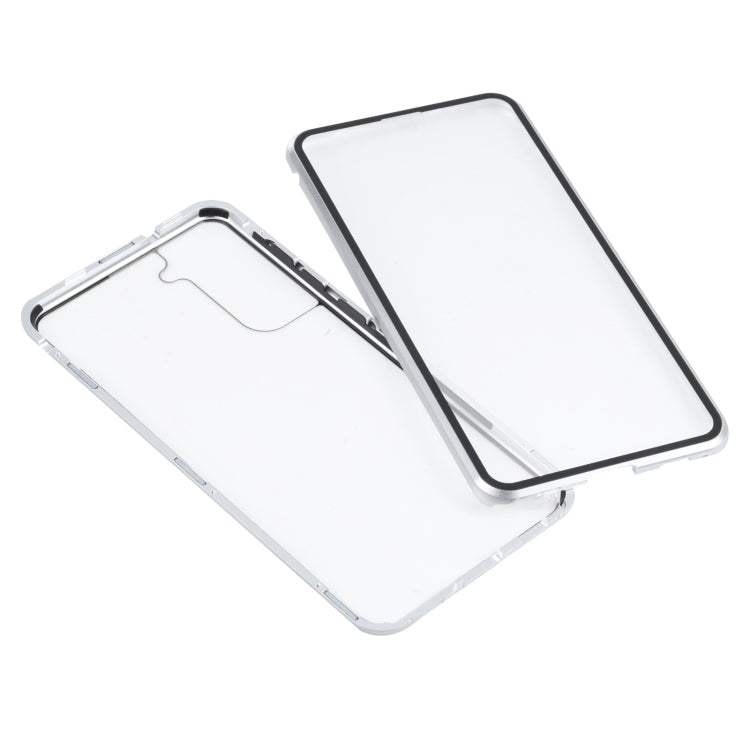 For Samsung Galaxy S21 FE 5G HD Magnetic Metal Tempered Glass Phone Case