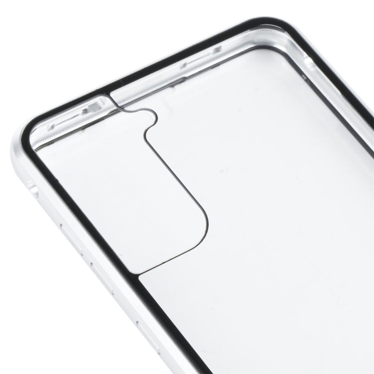 For Samsung Galaxy S21 FE 5G HD Magnetic Metal Tempered Glass Phone Case