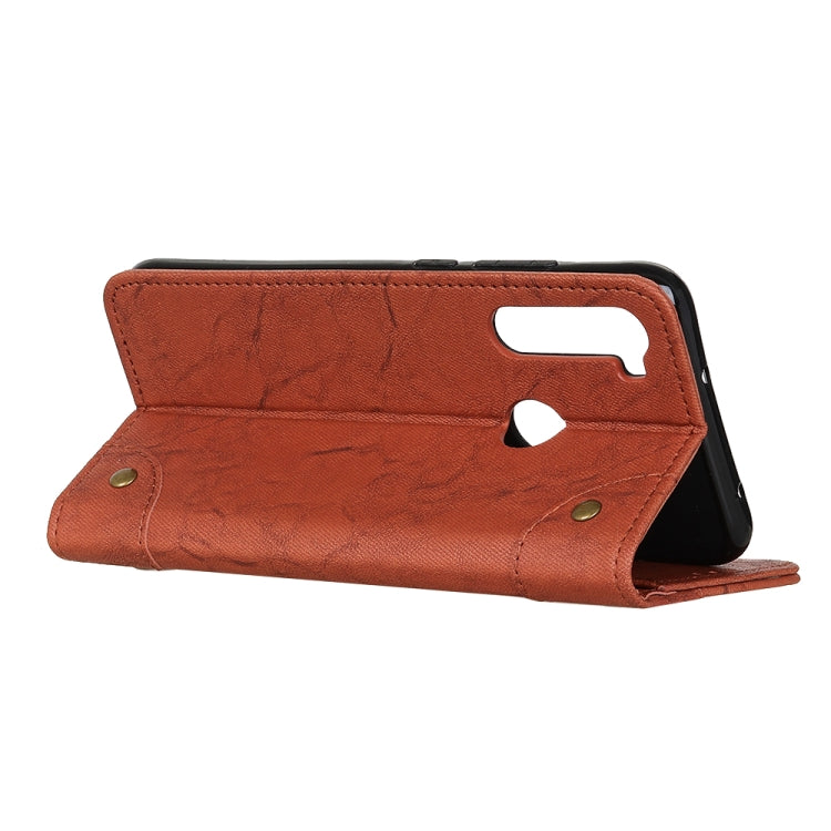 For Galaxy A21 Copper Buckle Retro Crazy Horse Texture Horizontal Flip Leather Case with Holder & Card Slots & Wallet