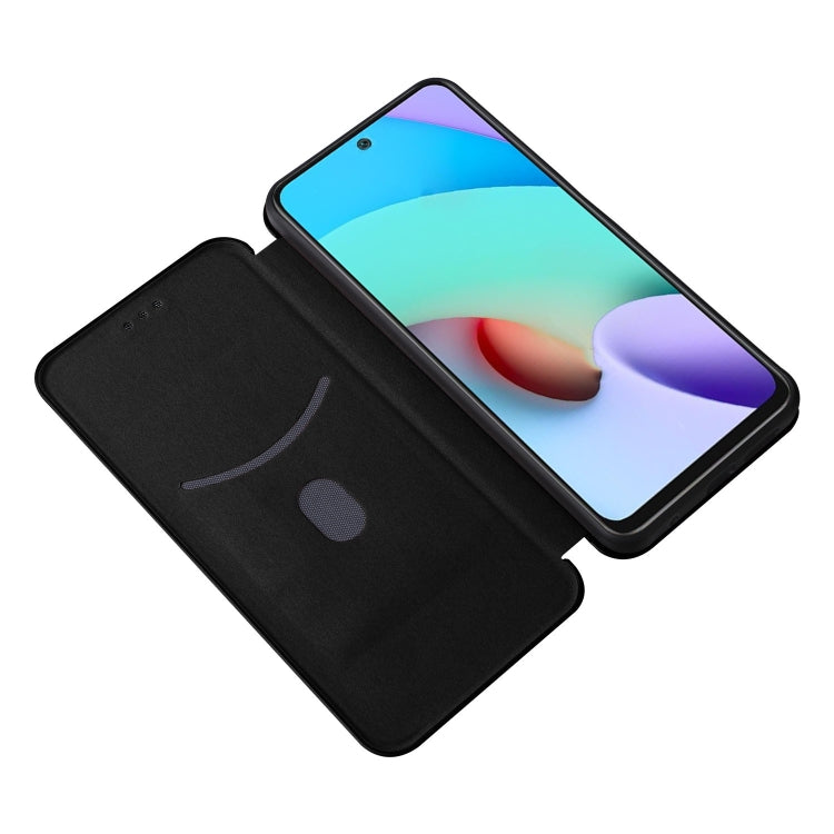 For Xiaomi Redmi Note 11 / Note 11S Global Carbon Fiber Texture Horizontal Flip PU Phone Case