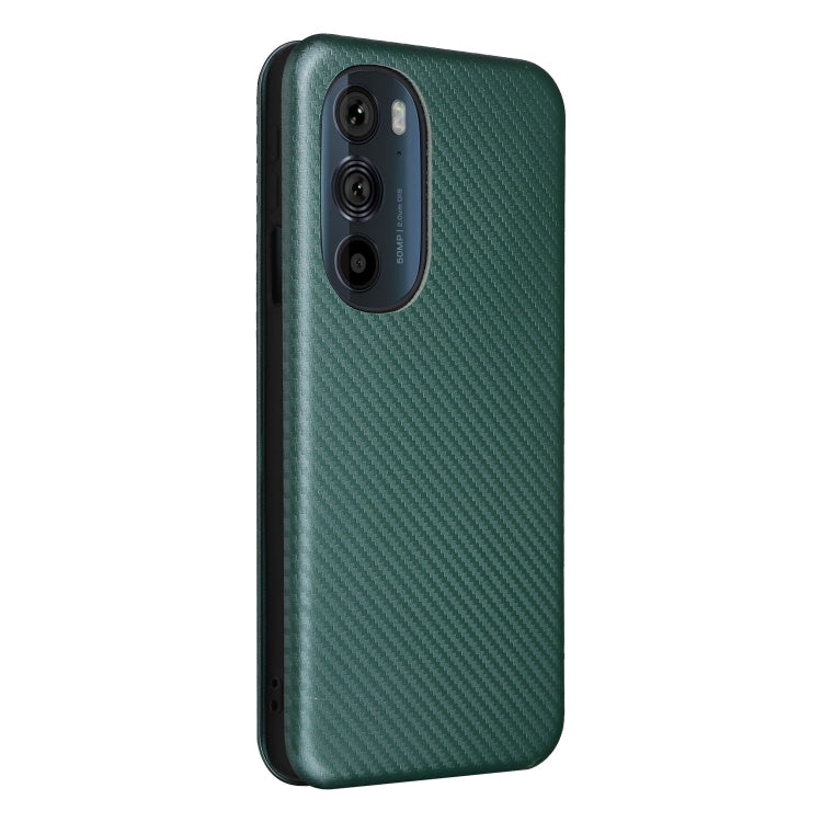 For Motorola Edge X30 Carbon Fiber Texture Horizontal Flip PU Phone Case