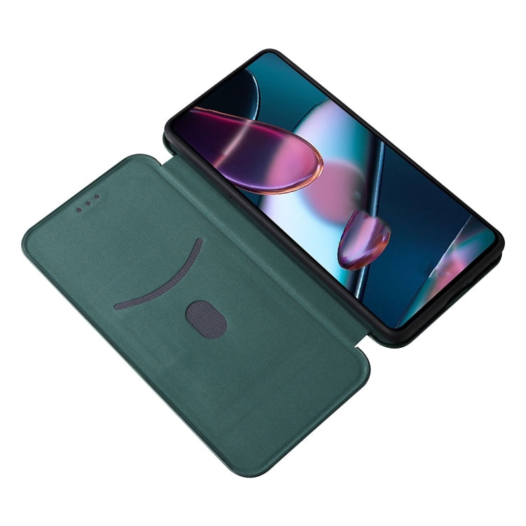 For Motorola Edge X30 Carbon Fiber Texture Horizontal Flip PU Phone Case