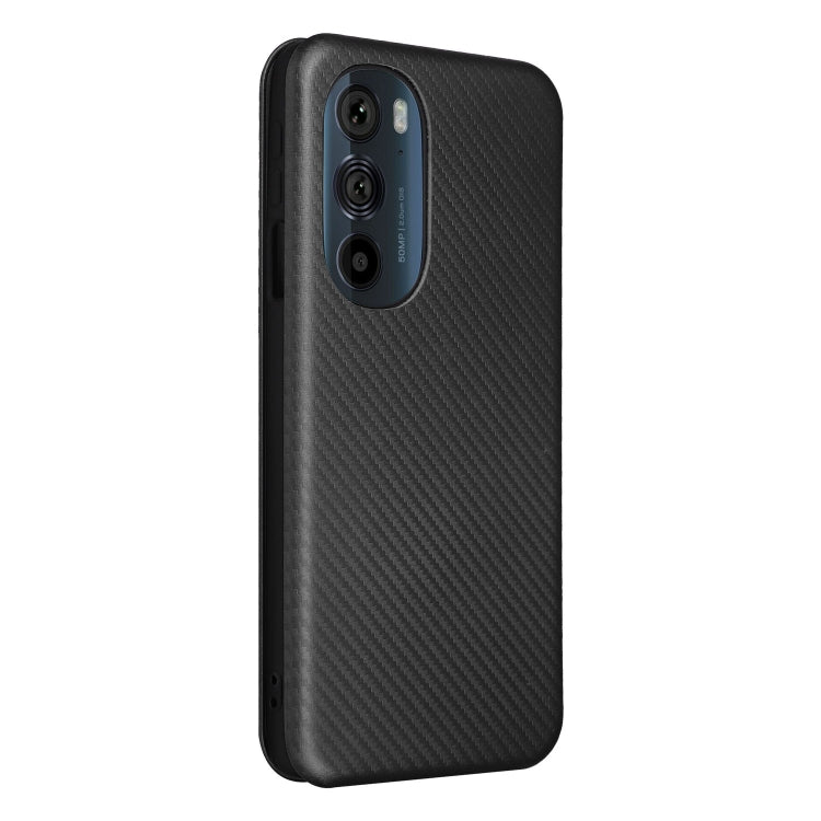 For Motorola Edge X30 Carbon Fiber Texture Horizontal Flip PU Phone Case