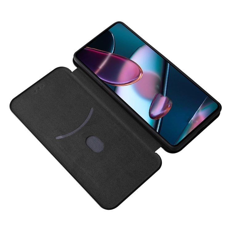 For Motorola Edge X30 Carbon Fiber Texture Horizontal Flip PU Phone Case