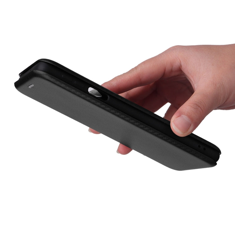 For Motorola Edge X30 Carbon Fiber Texture Horizontal Flip PU Phone Case
