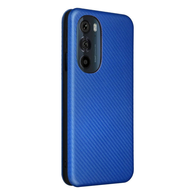 For Motorola Edge X30 Carbon Fiber Texture Horizontal Flip PU Phone Case