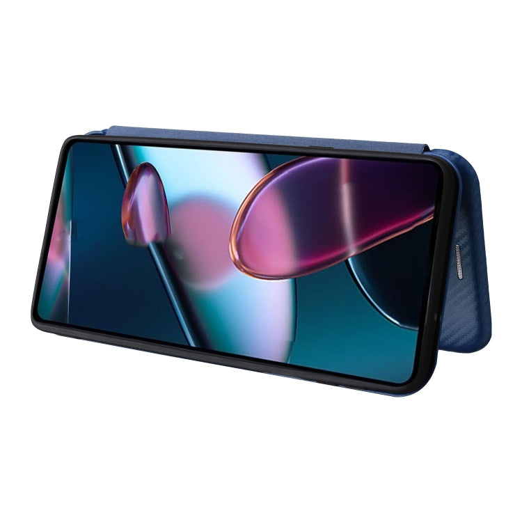 For Motorola Edge X30 Carbon Fiber Texture Horizontal Flip PU Phone Case