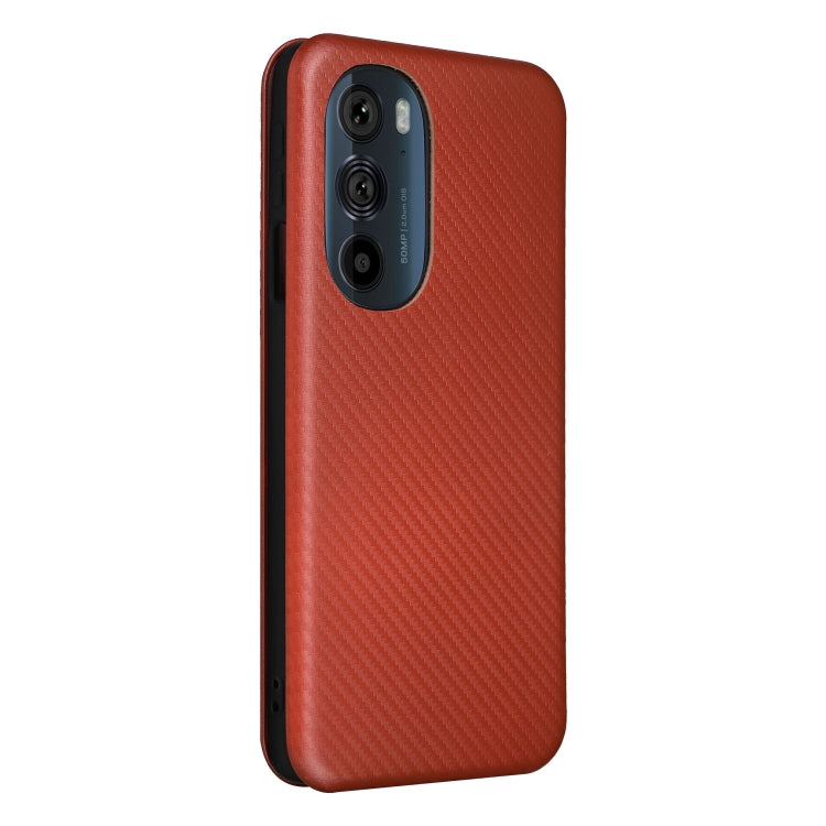 For Motorola Edge X30 Carbon Fiber Texture Horizontal Flip PU Phone Case