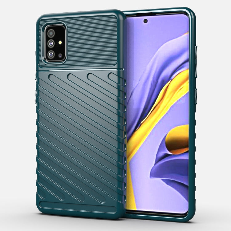 For Galaxy M40S Thunderbolt Shockproof TPU Soft Case(Green)