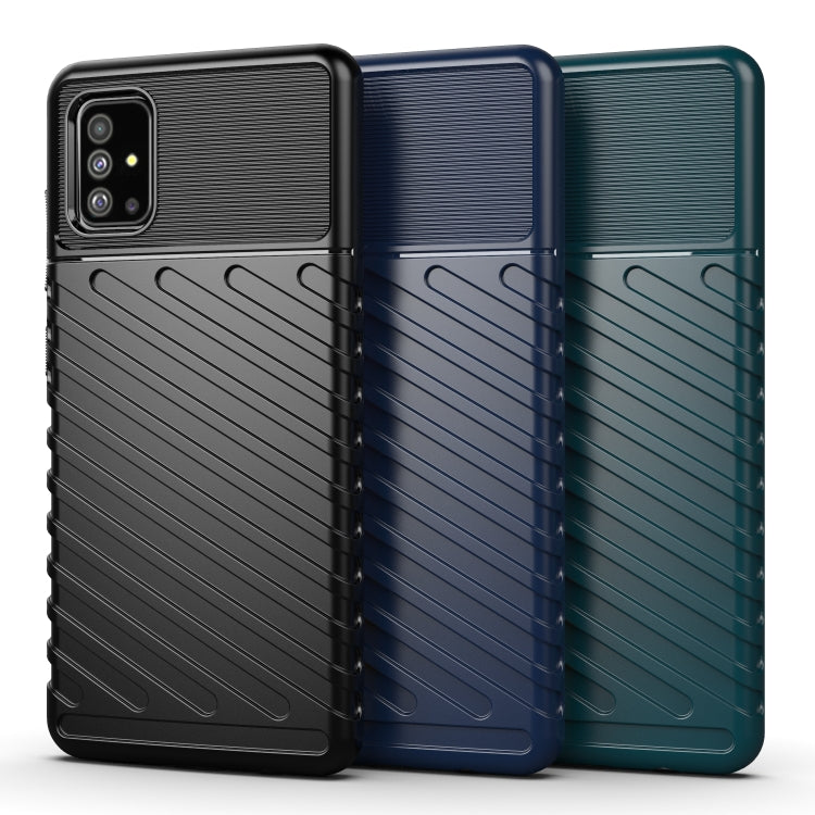 For Galaxy M40S Thunderbolt Shockproof TPU Soft Case(Green)