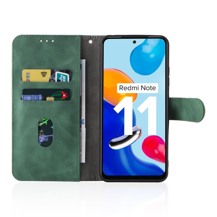 For Xiaomi Redmi Note 11 / Note 11S Global Skin Feel Magnetic Buckle Leather Phone Case