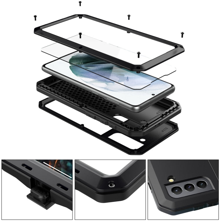 For Samsung Galaxy S22+ 5G Shockproof Life Waterproof Silicone + Zinc Alloy Phone Case