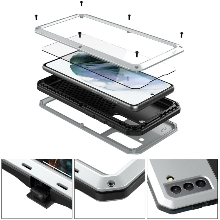 For Samsung Galaxy S22+ 5G Shockproof Life Waterproof Silicone + Zinc Alloy Phone Case