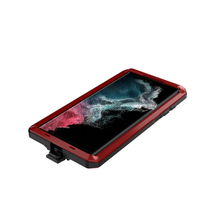 For Samsung Galaxy S22 Ultra 5G Shockproof Life Waterproof Silicone + Zinc Alloy Phone Case