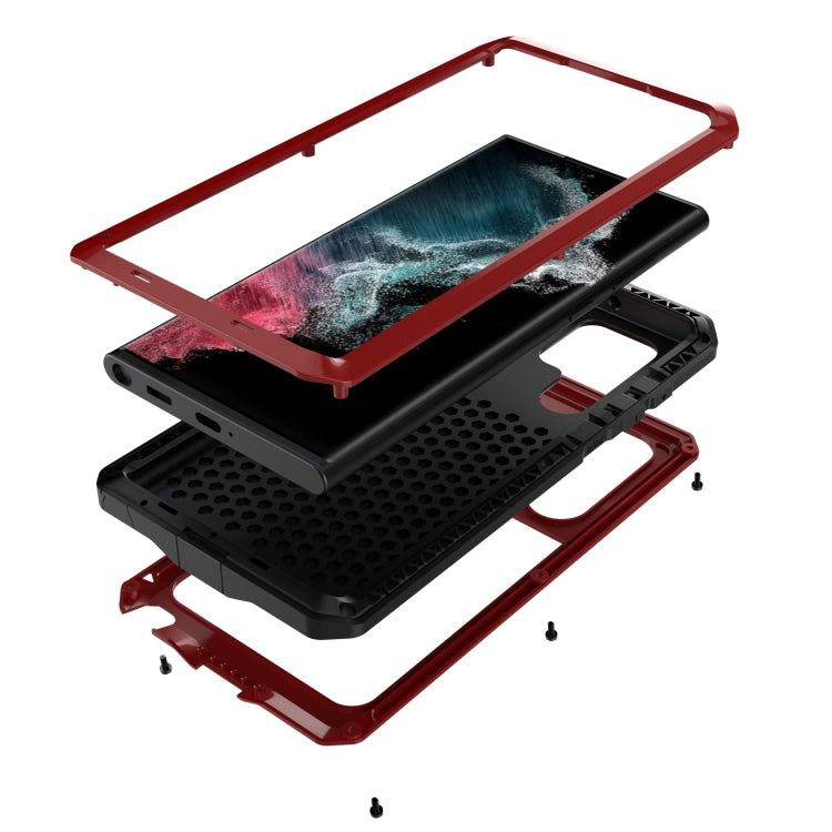 For Samsung Galaxy S22 Ultra 5G Shockproof Life Waterproof Silicone + Zinc Alloy Phone Case