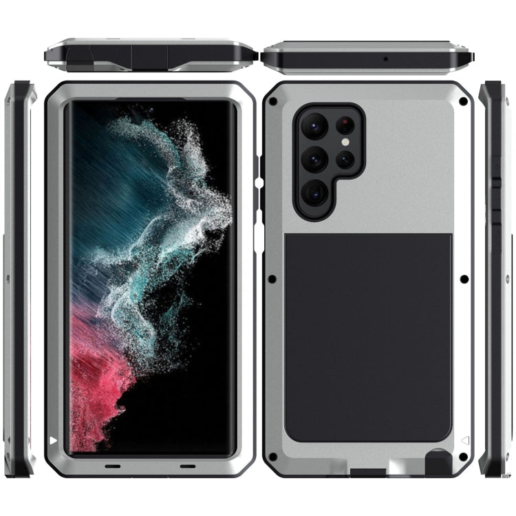 For Samsung Galaxy S22 Ultra 5G Shockproof Life Waterproof Silicone + Zinc Alloy Phone Case