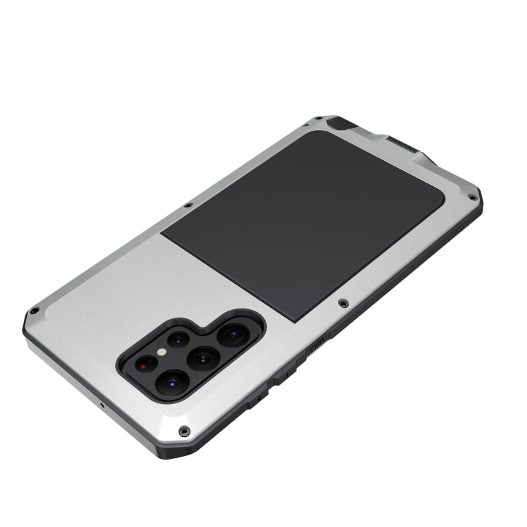 For Samsung Galaxy S22 Ultra 5G Shockproof Life Waterproof Silicone + Zinc Alloy Phone Case