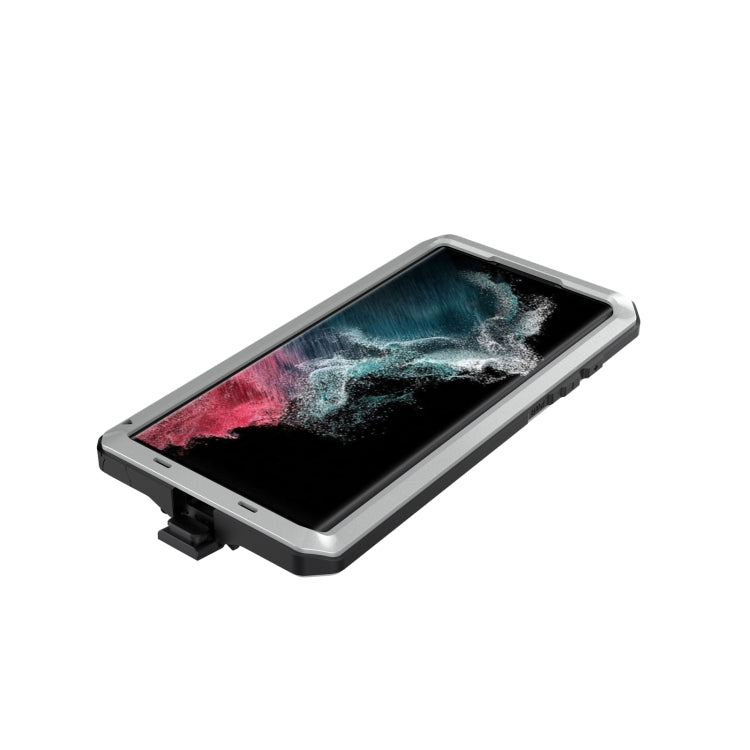 For Samsung Galaxy S22 Ultra 5G Shockproof Life Waterproof Silicone + Zinc Alloy Phone Case