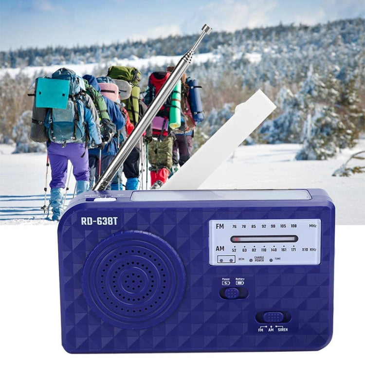 RD-638T Two-band Solar Powered AM / FM Radio Player Flashlight with Dynamo Function