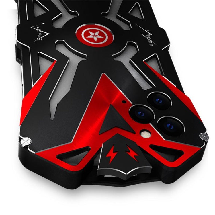 For iPhone 11 Hammer II Shockproof Metal Protective Case(Black Red)
