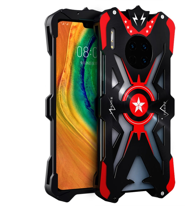 For Huawei Mate 30 Pro Hammer II Shockproof Metal Protective Case(Black Red)