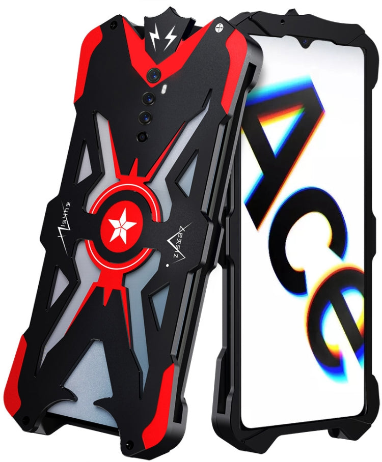 For OPPO Realme X2 Pro Hammer II Shockproof Metal Protective Case(Black Red)