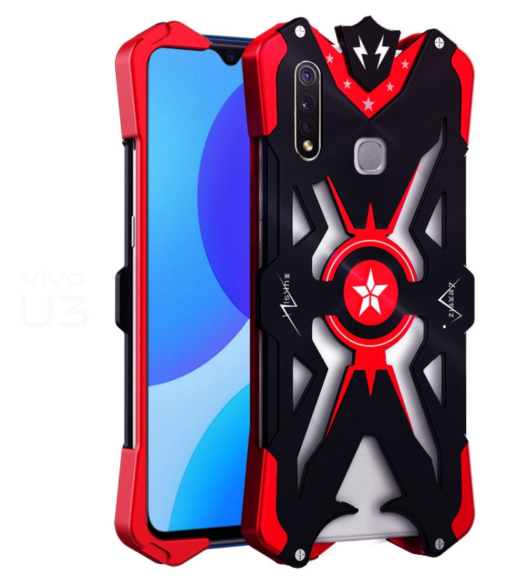 For Vivo U3 Hammer II Shockproof Metal Protective Case(Black Red)