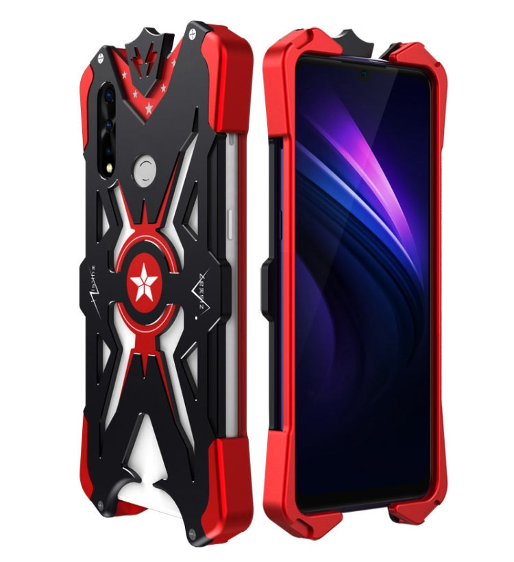 For Huawei Enjoy 10 + Hammer II Shockproof Metal Protective Case(Black Red)