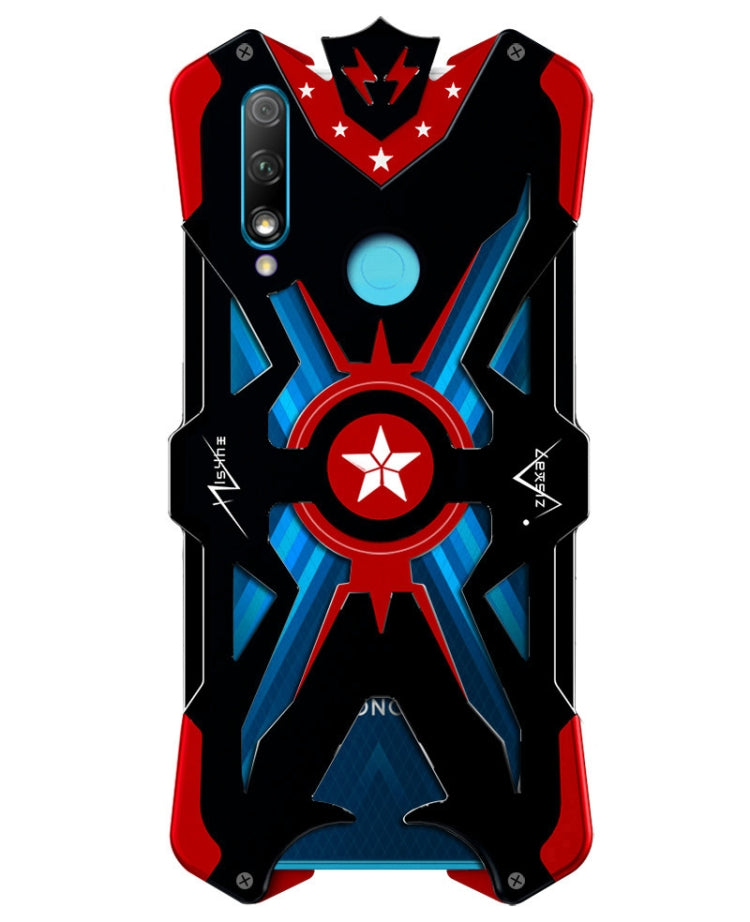 For Huawei Enjoy 10 + Hammer II Shockproof Metal Protective Case(Black Red)