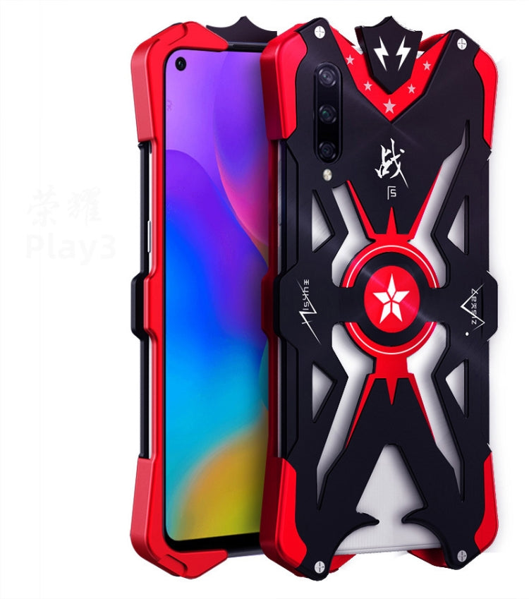 For Huawei Honor Play 3 Hammer II Shockproof Metal Protective Case(Black Red)