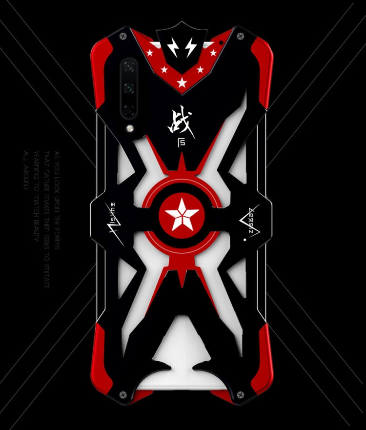 For Huawei Honor Play 3 Hammer II Shockproof Metal Protective Case(Black Red)