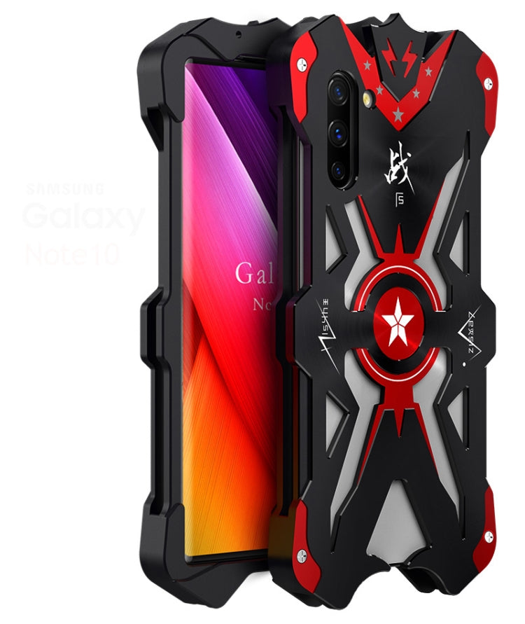 For Galaxy Note 10 + Hammer II Shockproof Metal Protective Case(Black Red)