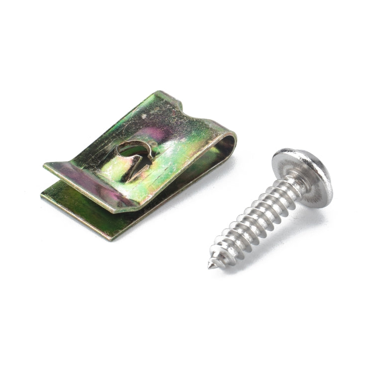 A2753 50 in 1 U-shape Nut Kit Spire Clips No.12 Zinc Speed Fasteners Lug Nuts with Screws