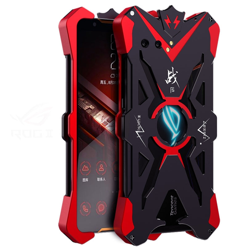 For Asus ROG Phone II Hammer II Shockproof Metal Protective Case(Black Red)