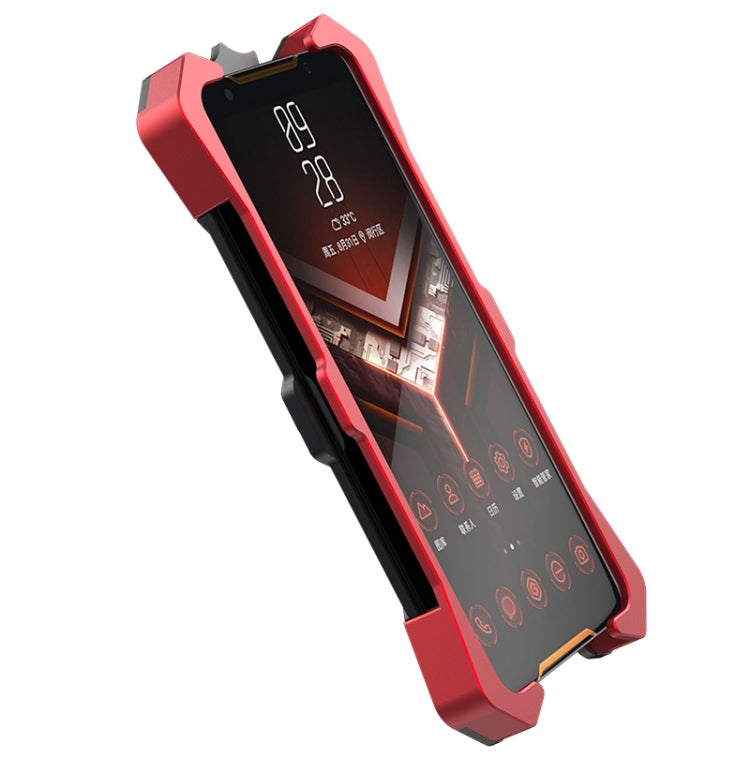 For Asus ROG Phone II Hammer II Shockproof Metal Protective Case(Black Red)