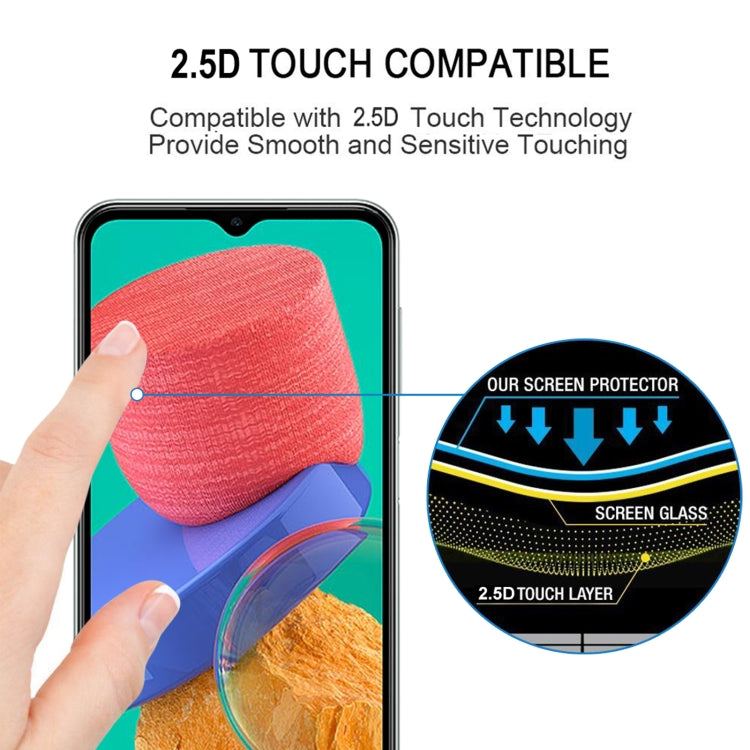 25 PCS Full Glue Screen Tempered Glass Film For Samsung Galaxy M33 / M23 / F23 / A13 / M13 / F13 / Jump2 / M13 4G / A23 5G