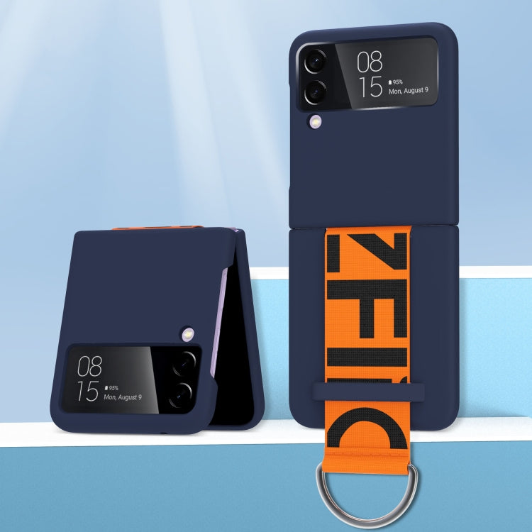 For Samsung Galaxy Z Flip3 5G Wrist Strap Skin Feel Frosted PC Phone Case