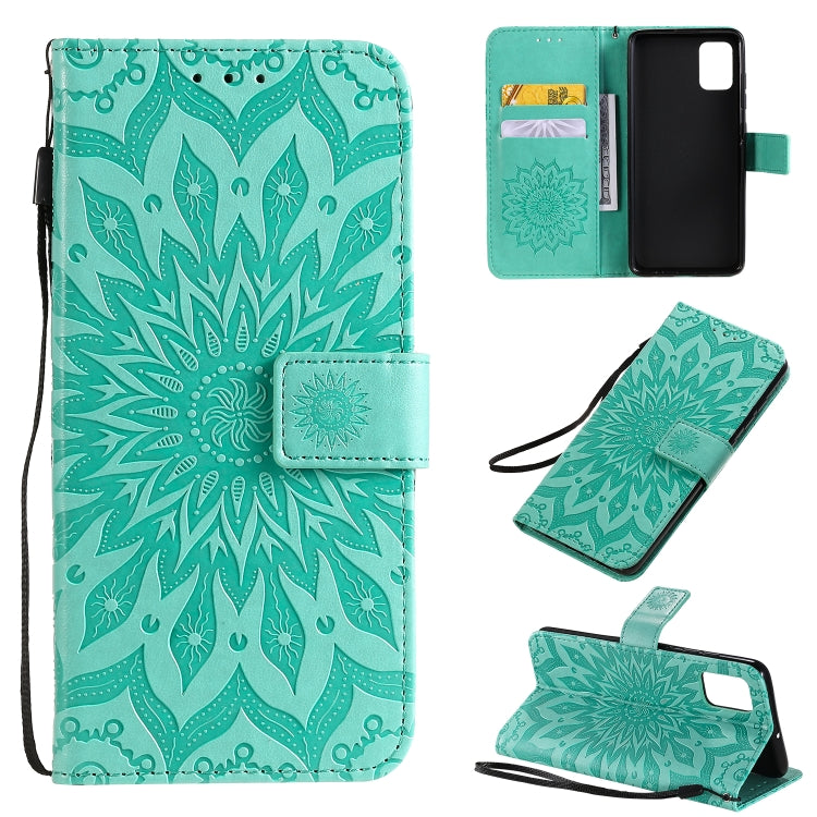 For Galaxy A51 Sun Print Horizontal Flip Protective Case with Holder & Card Slots & Wallet