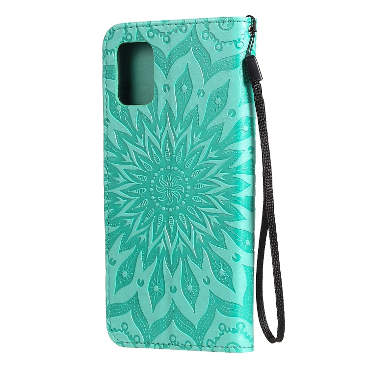 For Galaxy A51 Sun Print Horizontal Flip Protective Case with Holder & Card Slots & Wallet