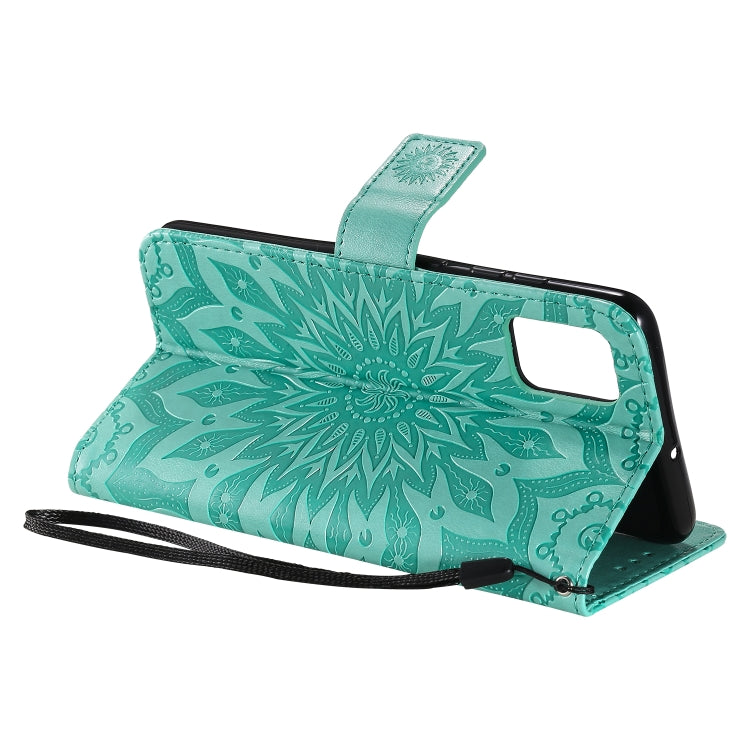 For Galaxy A51 Sun Print Horizontal Flip Protective Case with Holder & Card Slots & Wallet