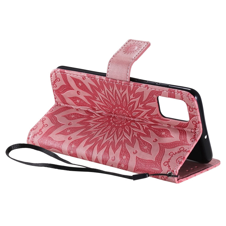 For Galaxy A51 Sun Print Horizontal Flip Protective Case with Holder & Card Slots & Wallet
