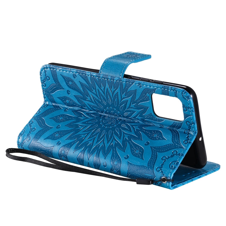 For Galaxy A51 Sun Print Horizontal Flip Protective Case with Holder & Card Slots & Wallet