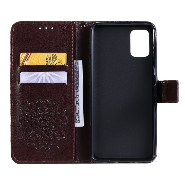 For Galaxy A51 Sun Print Horizontal Flip Protective Case with Holder & Card Slots & Wallet