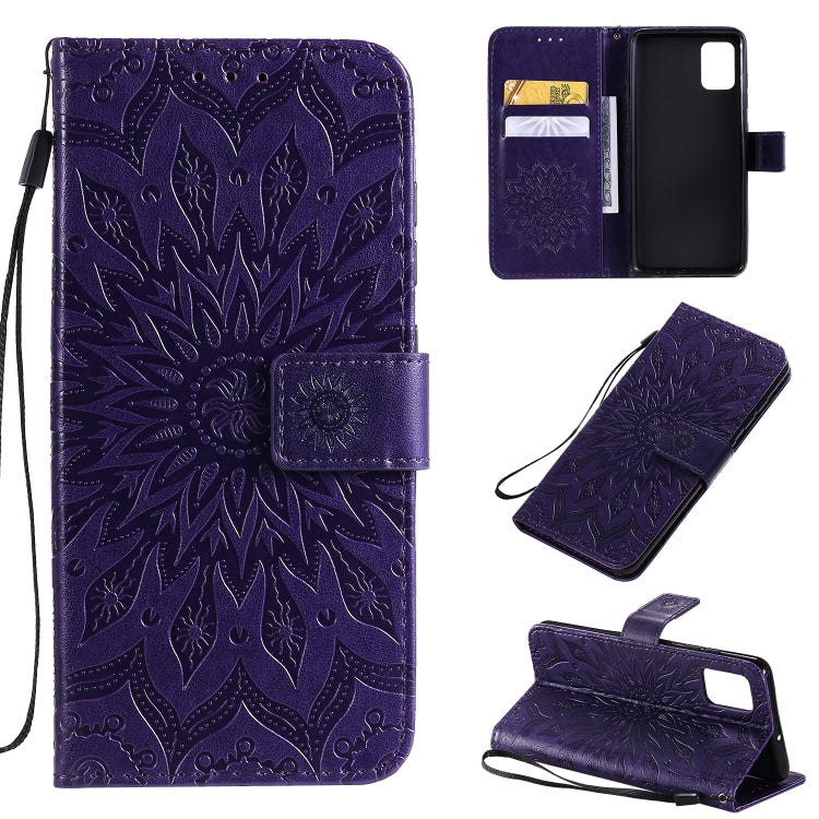 For Galaxy A51 Sun Print Horizontal Flip Protective Case with Holder & Card Slots & Wallet