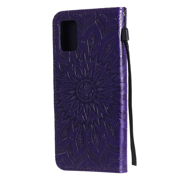 For Galaxy A51 Sun Print Horizontal Flip Protective Case with Holder & Card Slots & Wallet